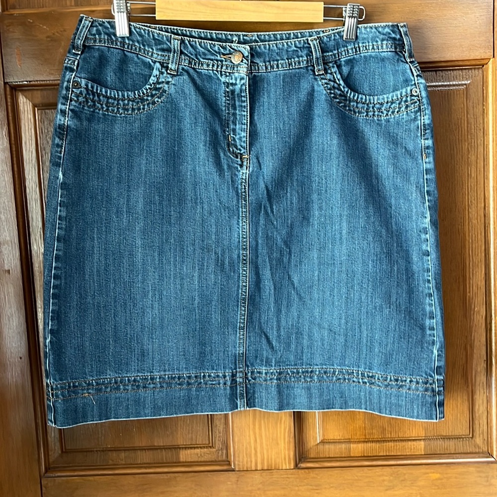 Boden Blue Denim Mini Skirt
